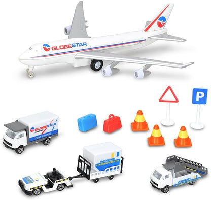 Dickie - Playset de Aeropuerto con Vehiculos y 13 Accesorios a Partir de 3 años (203743001)