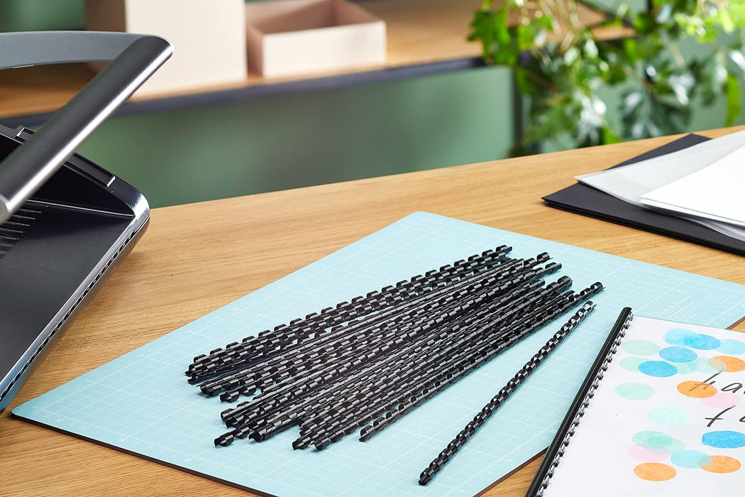 GBC CombBind Binding Combs, 6 mm, 25 Sheet Capacity, A4, 21 Ring, Black, Pack of 100, 4028173