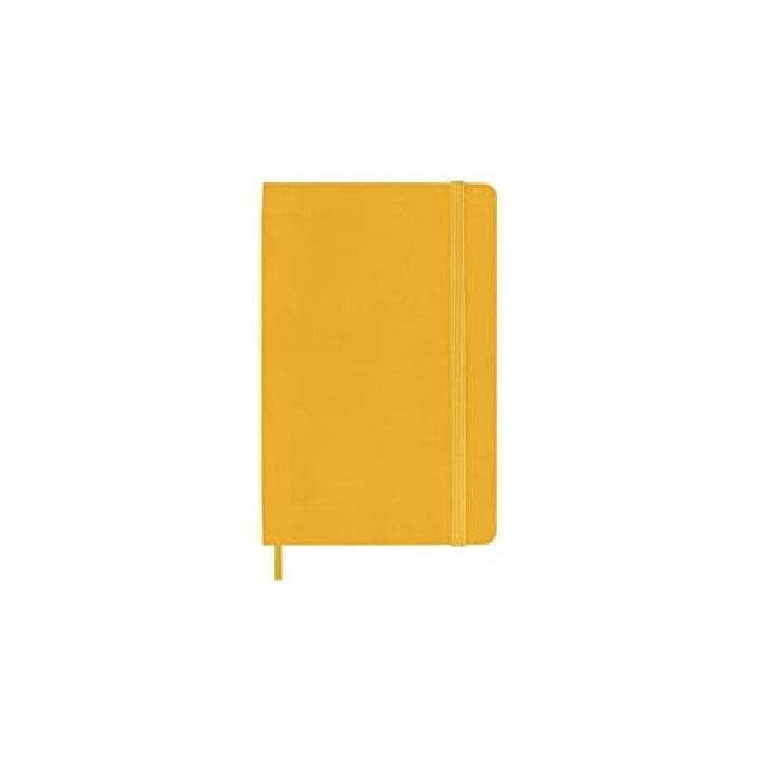 Moleskine Classic Ruled Plain Paper Notebook, Silk Hard Cover and Elastic Closure Journal, Pocket Size, Colour Orange Yellow