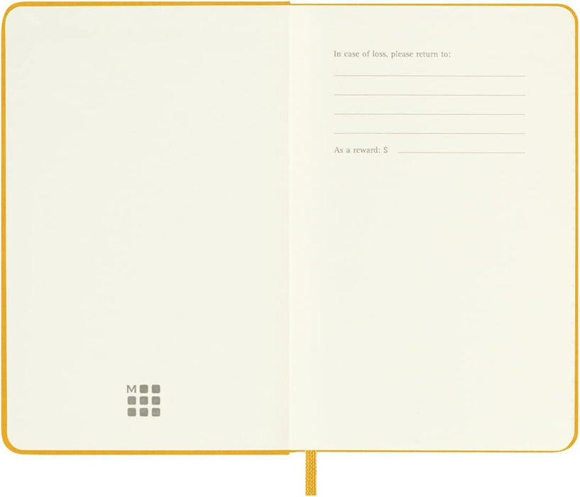Moleskine Classic Ruled Plain Paper Notebook, Silk Hard Cover and Elastic Closure Journal, Pocket Size, Colour Orange Yellow