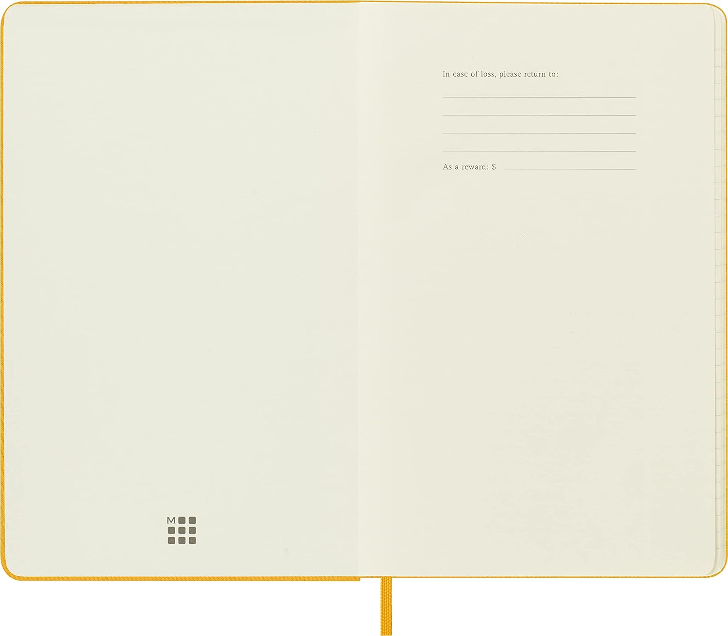 Moleskine Classic Ruled Plain Paper Notebook, Silk Hard Cover and Elastic Closure, Large Size, Colour Orange Yellow