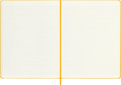 Moleskine Classic Notebook, Hard Cover, XL (7.5" x 9.5") Ruled/Lined, Orange Yellow (Silk), 192 Pages