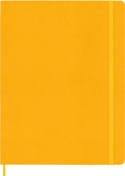 Moleskine Classic Notebook, Hard Cover, XL (7.5" x 9.5") Ruled/Lined, Orange Yellow (Silk), 192 Pages