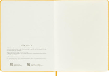 Moleskine Classic Notebook, Hard Cover, XL (7.5" x 9.5") Ruled/Lined, Orange Yellow (Silk), 192 Pages