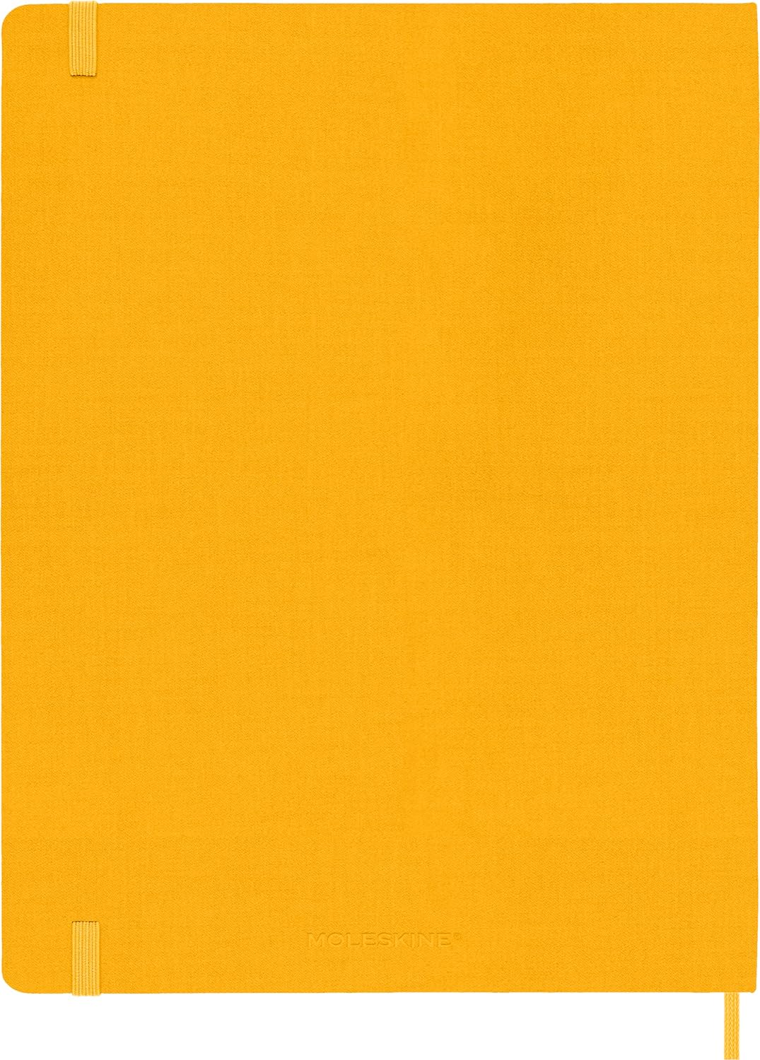 Moleskine Classic Notebook, Hard Cover, XL (7.5" x 9.5") Ruled/Lined, Orange Yellow (Silk), 192 Pages