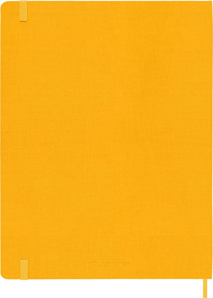 Moleskine Classic Notebook, Hard Cover, XL (7.5" x 9.5") Ruled/Lined, Orange Yellow (Silk), 192 Pages