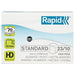Rapid 23/10mm Standard Staples, For Stapling 40-70 Sheets, Use with Heavy Duty Staplers, Galvanised Wire, Box of 1000, 24869300