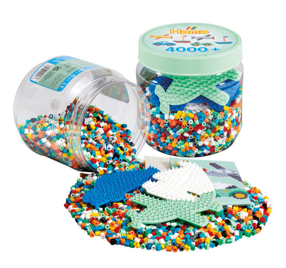 Hama - Pot Vert 4000 perles + 3 plaques - Perles à repasser taille Midi - Loisirs créatifs 2053