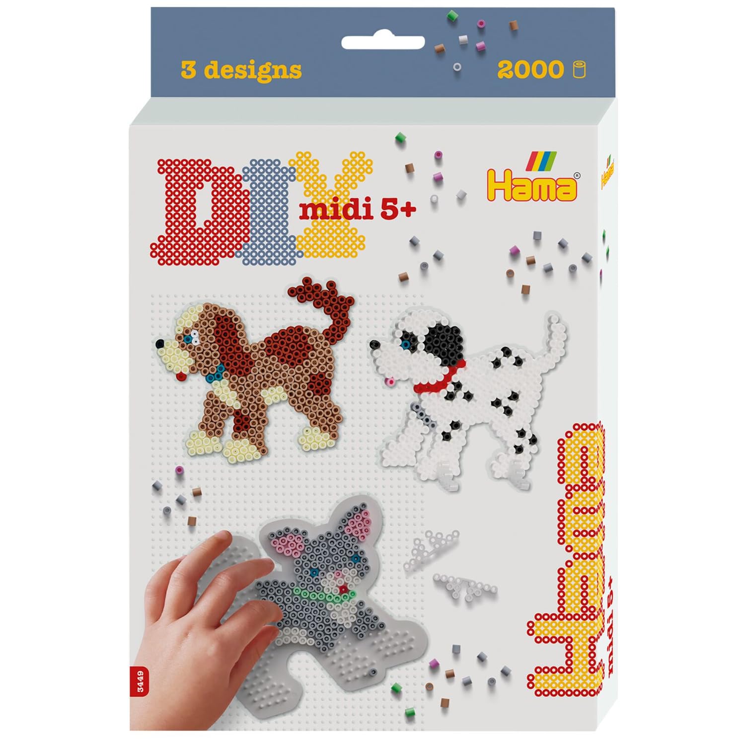 Hama - Boite Chien et Chat - 2000 Perles et 2 plaques - Perles à Repasser Taille Midi - Loisirs créatifs