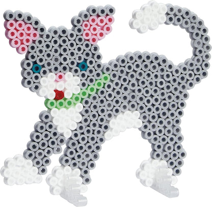 Hama - Boite Chien et Chat - 2000 Perles et 2 plaques - Perles à Repasser Taille Midi - Loisirs créatifs