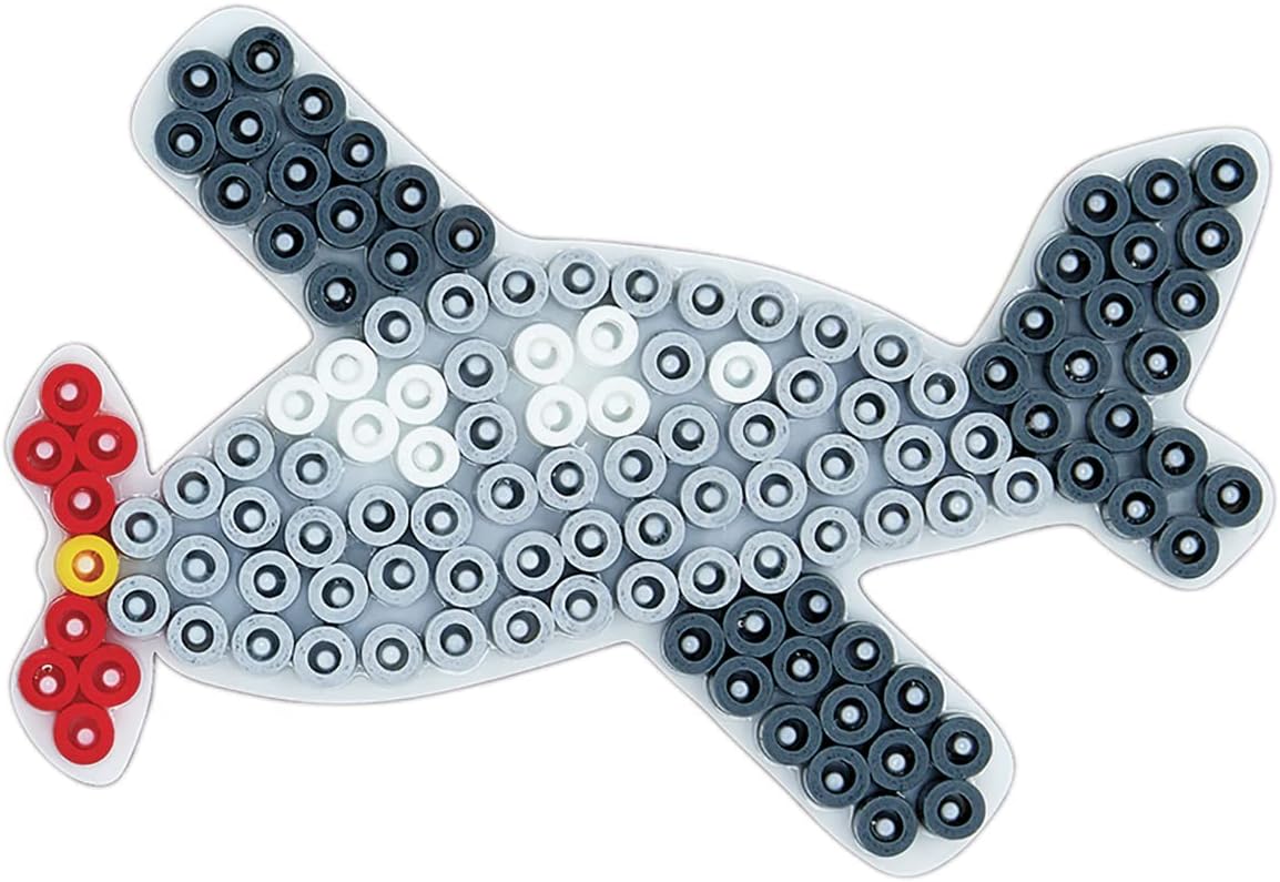 Hama - Blister 3 plaques Voiture, Bateau, Avion - Perles à Repasser Taille midi - Loisirs créatifs 4576 Blanc