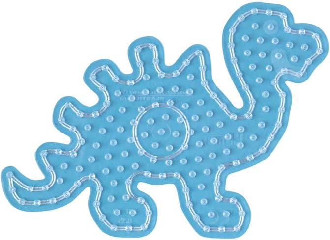 Hama Perlen 8101 Peg Plates Set of 2 for Maxi Ironing Beads with Diameter 10 mm, Teddy Bear and Dinosaur Motifs in Transparent, Creative Craft Fun for Children and Teenagers Teddy and dino