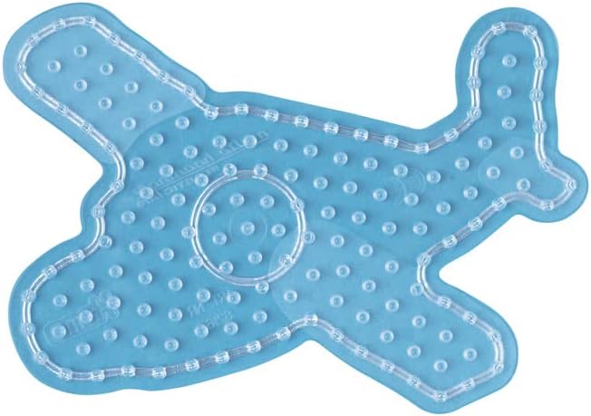 Hama Perlen 8103 Peg Plates Set of 2 for Maxi Ironing Beads with Diameter 10 mm, Car and Aeroplane Motifs in Transparent, Creative Craft Fun for Children and Teenagers Car and plane