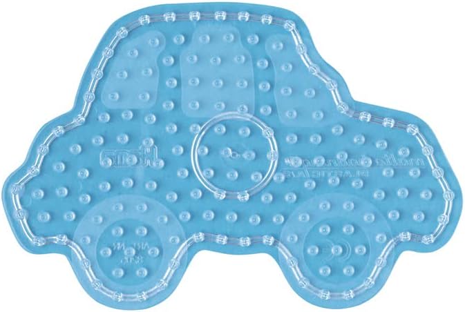 Hama Perlen 8103 Peg Plates Set of 2 for Maxi Ironing Beads with Diameter 10 mm, Car and Aeroplane Motifs in Transparent, Creative Craft Fun for Children and Teenagers Car and plane