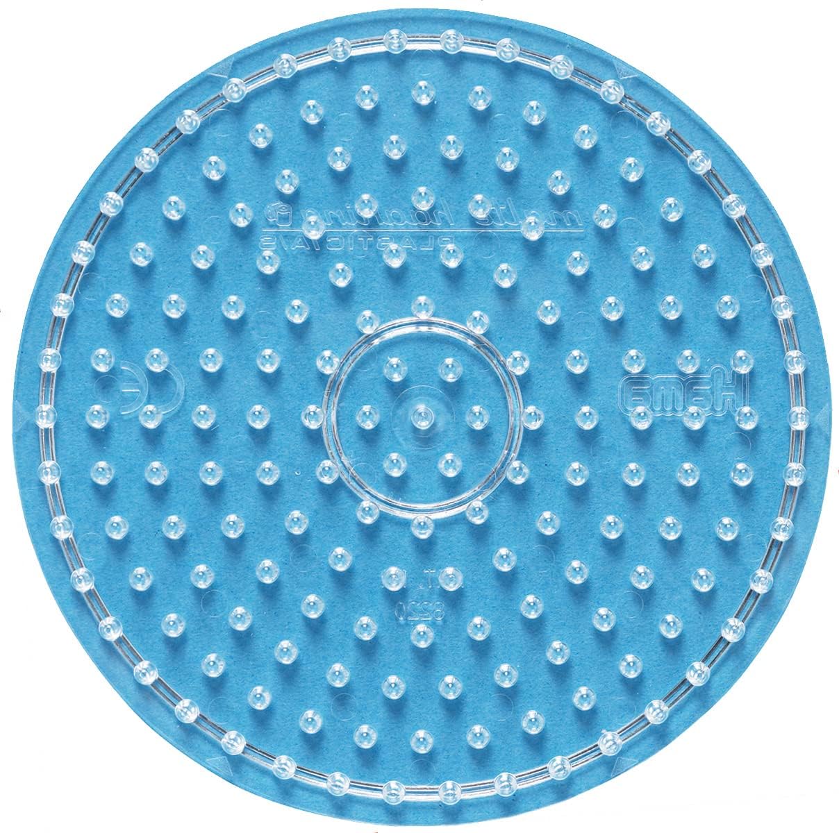 Hama Perlen 8104 Peg Plates Set of 2 for Maxi Ironing Beads with Diameter 10 mm, Motifs Square and Circle in Transparent, Creative Craft Fun for Children and Teenagers