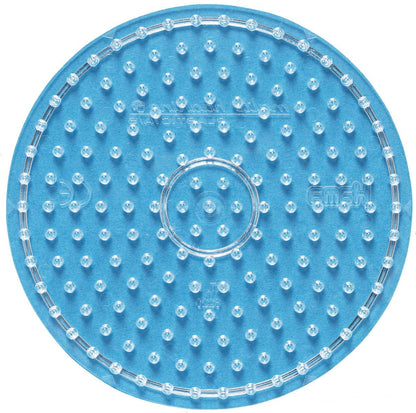 Hama Perlen 8104 Peg Plates Set of 2 for Maxi Ironing Beads with Diameter 10 mm, Motifs Square and Circle in Transparent, Creative Craft Fun for Children and Teenagers