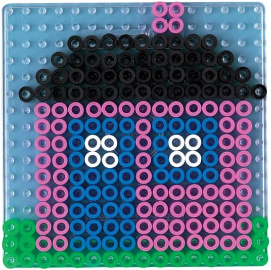 Hama Perlen 8104 Peg Plates Set of 2 for Maxi Ironing Beads with Diameter 10 mm, Motifs Square and Circle in Transparent, Creative Craft Fun for Children and Teenagers