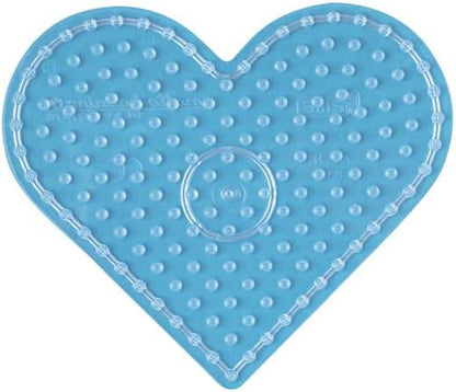 Hama Perlen 8105 Lot de 2 plaques pour Perles à Repasser Maxi d'un diamètre de 10 mm, Motifs cœur et étoile en Transparent, pour s'amuser en bricolant avec Les Enfants et Les Adolescents
