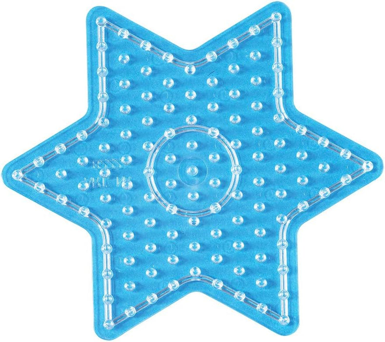 Hama Perlen 8105 Peg Plates Set of 2 for Maxi Ironing Beads with Diameter 10 mm, Heart and Star Motifs in Transparent, Creative Craft Fun for Children and Teenagers