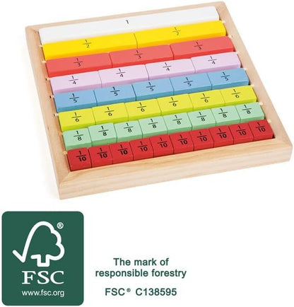 small foot 11166 Fraction "Educate" made of wood, with different sized arithmetic stones for clearer visualization, from 6 years on