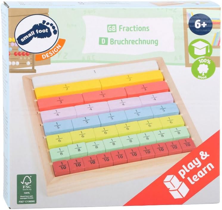 small foot 11166 Fraction "Educate" made of wood, with different sized arithmetic stones for clearer visualization, from 6 years on