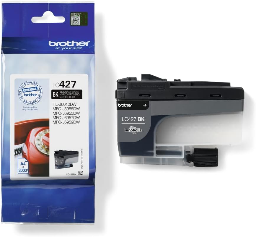 BROTHER LC-427BK Inkjet Cartridge, Black, Single Pack, Standard Yield, Includes 1 x Inkjet Cartridge, Genuine Supplies