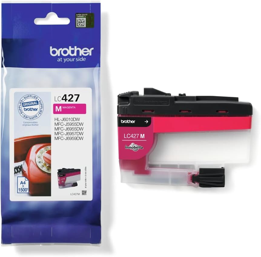 BROTHER LC-427M Inkjet Cartridge, Magenta, Single Pack, Standard Yield, Includes 1 x Inkjet Cartridge, Genuine Supplies