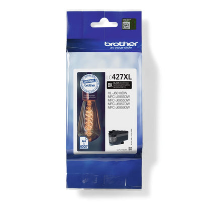 BROTHER LC-427XLBK Inkjet Cartridge, Black, Single Pack, High Yield, Includes 1 x Inkjet Cartridge, Genuine Supplies