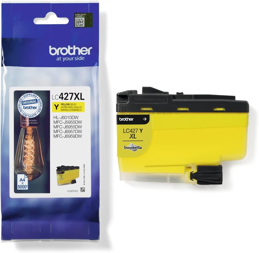 BROTHER LC-427XLY Inkjet Cartridge, Yellow, Single Pack, High Yield, Includes 1 x Inkjet Cartridge, Genuine Supplies