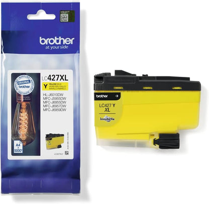 BROTHER LC-427XLY Inkjet Cartridge, Yellow, Single Pack, High Yield, Includes 1 x Inkjet Cartridge, Genuine Supplies