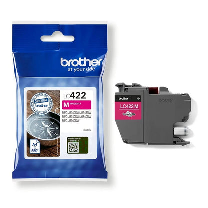 Original Brother LC-422M Magenta Ink Cartridge for Approx. 550 Pages for MFC-J5340DW, MFC-J5345DW, MFC-J5740DW, MFC-J6540DW, MFC-J6940DW