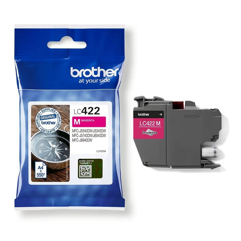 Original Brother LC-422M Magenta Ink Cartridge for Approx. 550 Pages for MFC-J5340DW, MFC-J5345DW, MFC-J5740DW, MFC-J6540DW, MFC-J6940DW