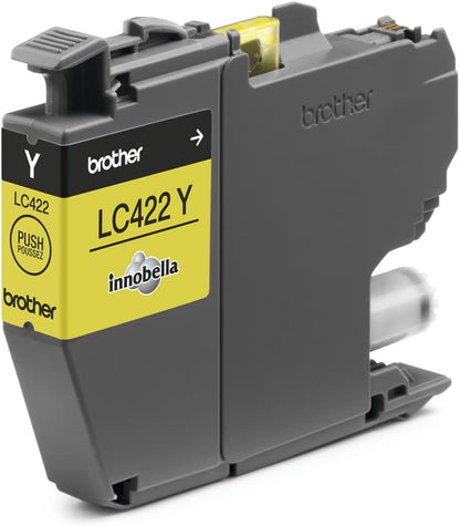 Brother LC-422Y Inkjet Cartridge, Yellow, Single Pack, Standard Yield, Includes 1 x Inkjet Cartridge, Brother Genuine Supplies