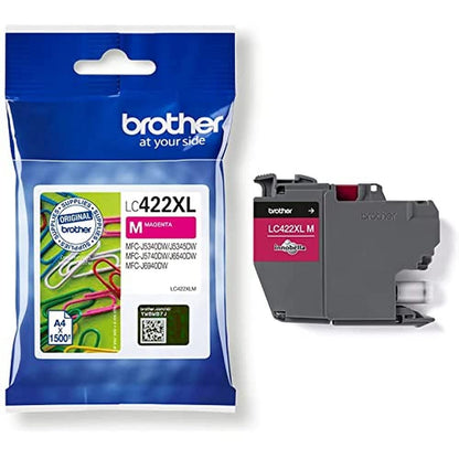 Original Brother LC-422XLM Magenta Ink Cartridge for 1,500 Pages for MFC-J5340DW, MFC-J5345DW, MFC-J5740DW, MFC-J6540DW, MFC-J6940DW