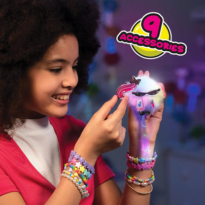 CHIBIES Boom Box - Moonlight | Cute Fluffy Party Pets That Flash to the Beat of Music | Interactive Animal Soft Toy Characters