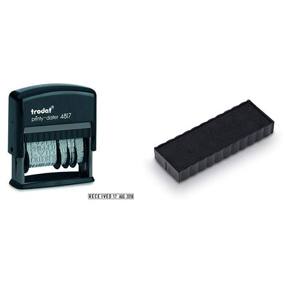 Trodat 694643 4817 Dial-A-Word Dater &Swop Pads 6/4817 Replacement Ink Pads - Black (Pack of 2