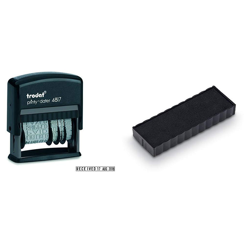 Trodat 694643 4817 Dial-A-Word Dater &Swop Pads 6/4817 Replacement Ink Pads - Black (Pack of 2