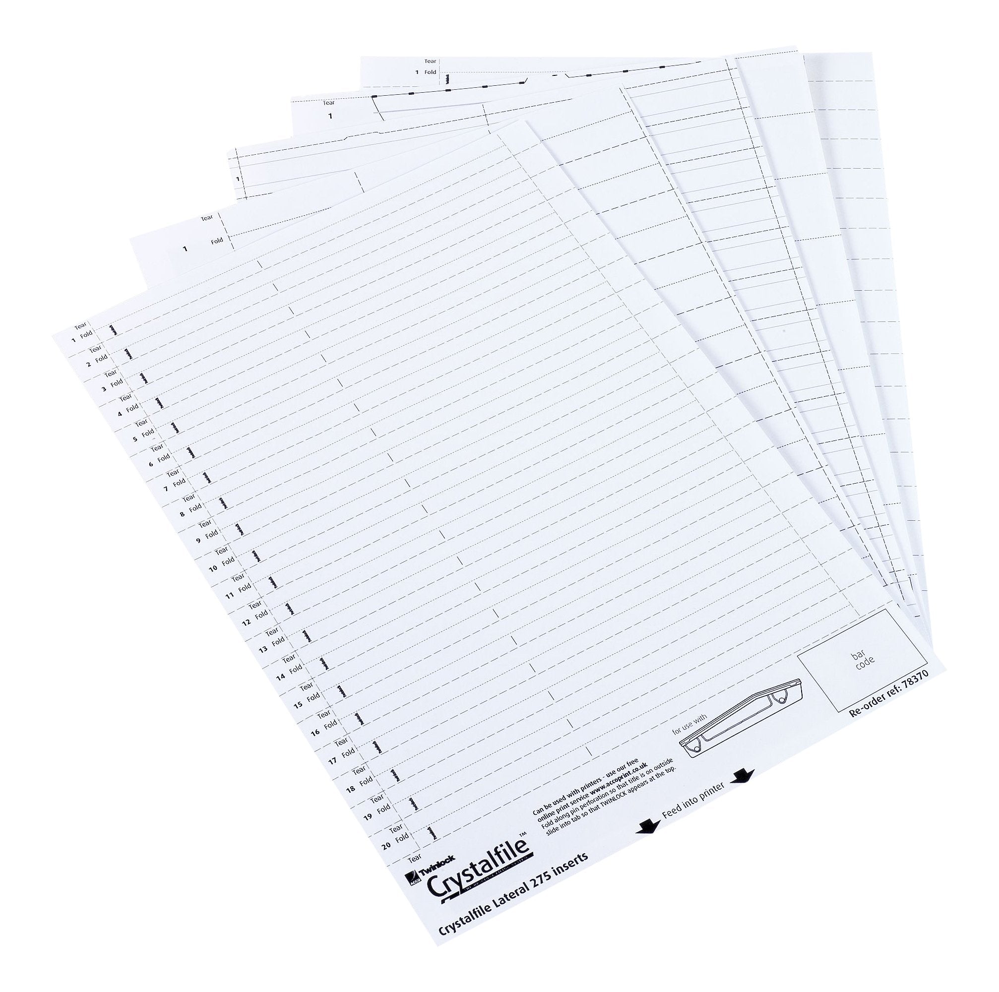 Rexel Printable Inserts for Rexel Crystalfile Classic Suspension Files with Crystal Link tabs, White, Pack of 45, 3000039 1 Original Packaging