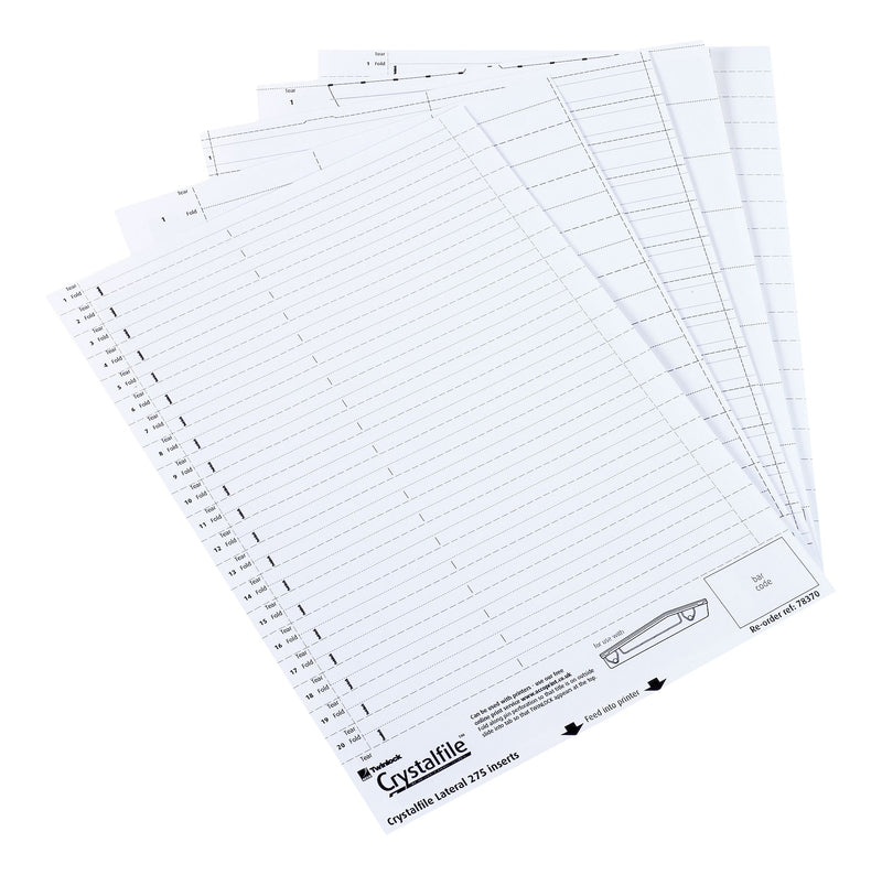 Rexel Printable Inserts for Rexel Crystalfile Classic Suspension Files with Crystal Link tabs, White, Pack of 45, 3000039 1 Original Packaging