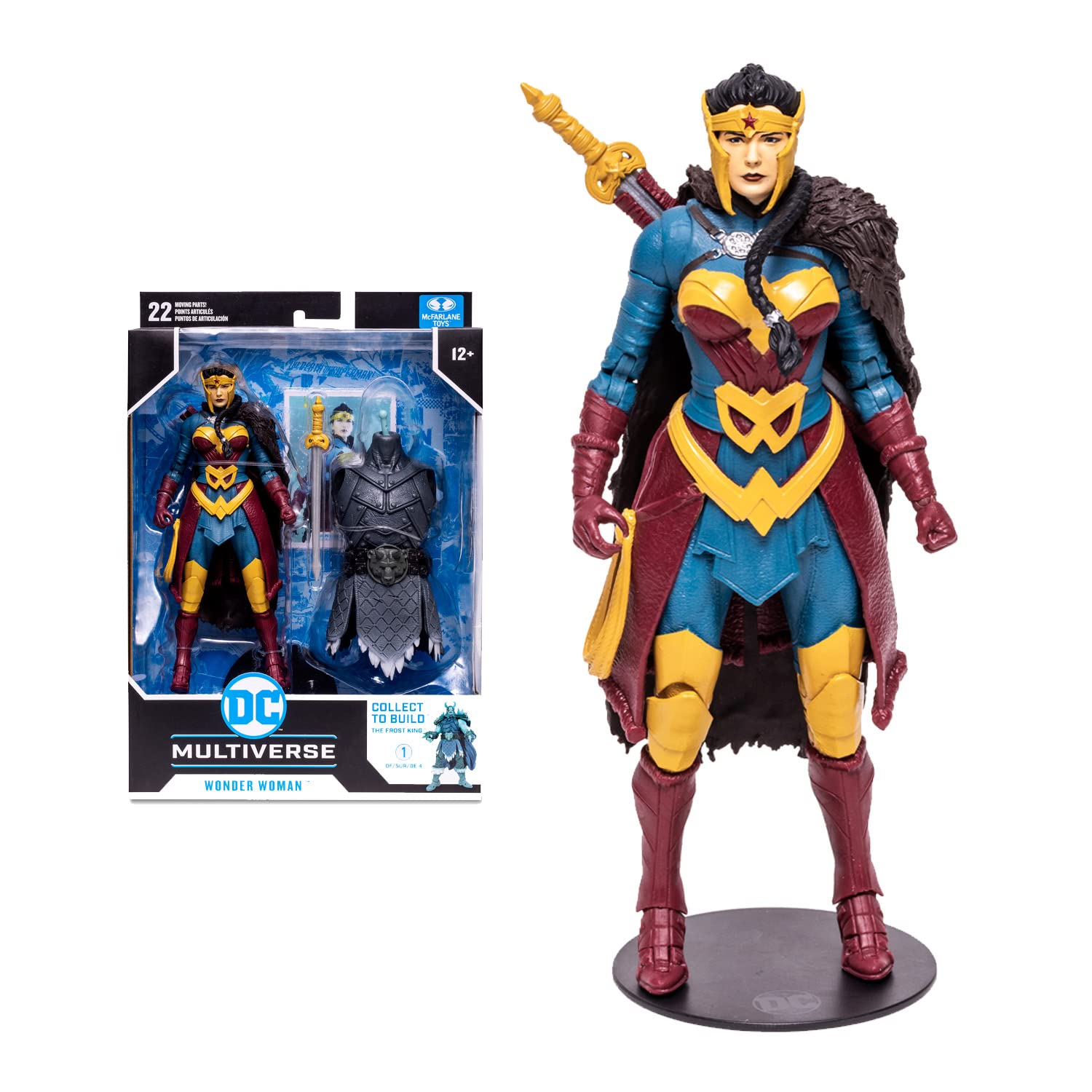 McFarlane Toys DC Multiverse Wonder Woman Endless Winter 7" Action Figure with Build-A Frost King Piece and Accessories