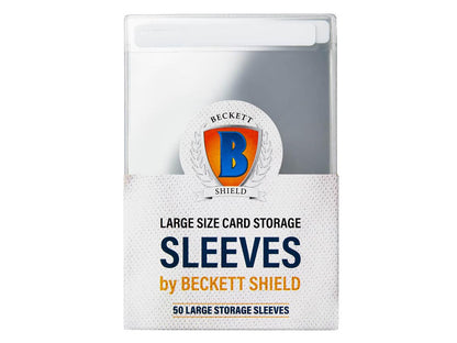 Beckett Shield Semi-Rigid Large Size Card Storage Sleeves 50 Storage Sleeves