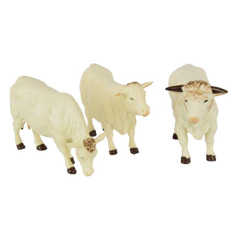 Britains Tomy Figuras de Colección, Juego de 3 Figuras de Animales de plástico para Adultos 43240, 3 Vacas, Modelo a Escala 1/32, réplica Adaptada a niños de 3 años+, Color Blanco