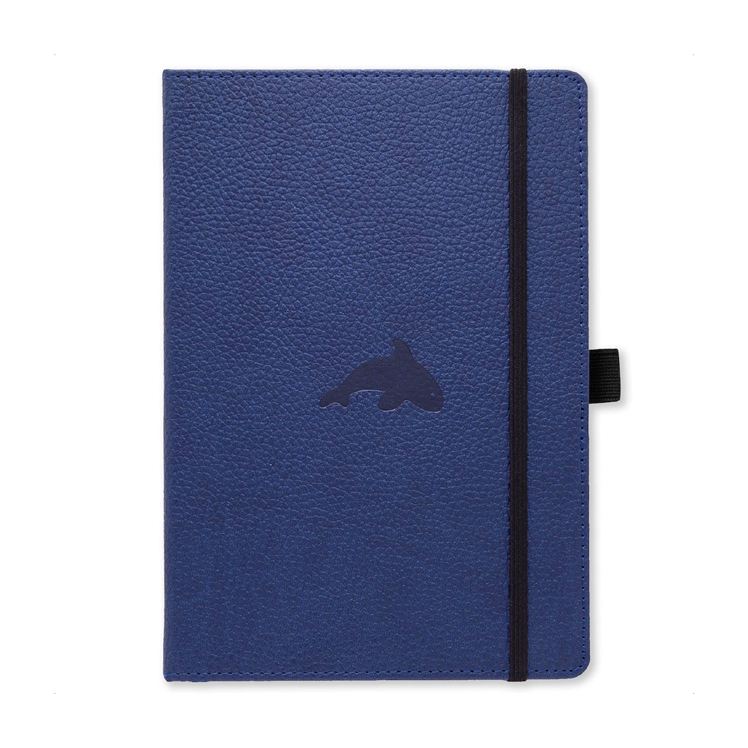 Dingbats - Wildlife Lined Extra Large Notebook, Blue Whale, A4 - Hardcover Notebook - PU Leather - Perforated, Cream 100gsm Ink-Proof Paper - Includes Pocket, Elastic Closure, Pen Holder, & Bookmark
