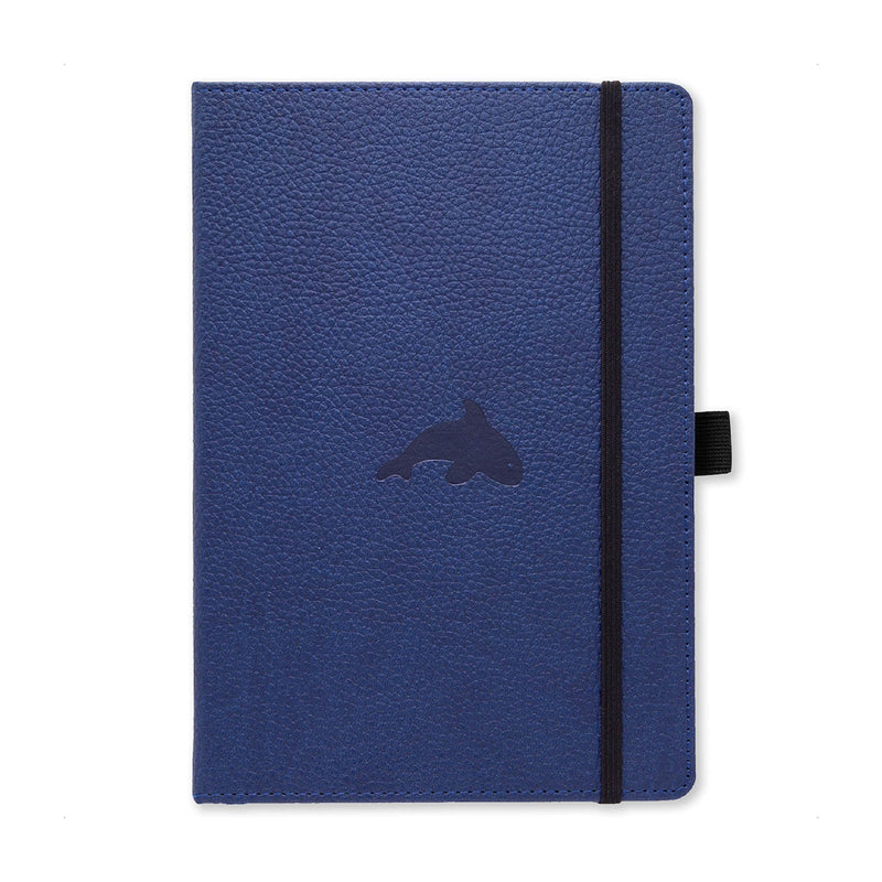 Dingbats - Wildlife Lined Extra Large Notebook, Blue Whale, A4 - Hardcover Notebook - PU Leather - Perforated, Cream 100gsm Ink-Proof Paper - Includes Pocket, Elastic Closure, Pen Holder, & Bookmark