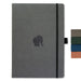 Dingbats - Wildlife Lined Extra Large Notebook, Grey Elephant, A4 - Hardcover - Cream 100gsm Ink-Proof Paper - Includes Elastic Closure & Bookmark