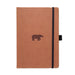 Dingbats - Wildlife Dotted Extra Large Notebook, Brown Bear, A4 - Hardcover Notebook - PU Leather - Perforated, Cream 100gsm Ink-Proof Paper - Includes Pocket, Elastic Closure, Pen Holder, & Bookmark