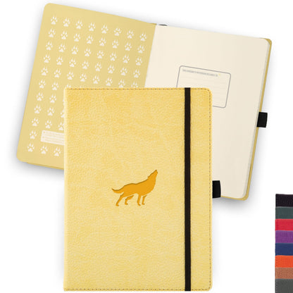 Dingbats* Wildlife Plain Journal A5 - Vegan Leather Hardcover, Ideal for Work, Travel - Pocket, Elastic Closure, Bookmark