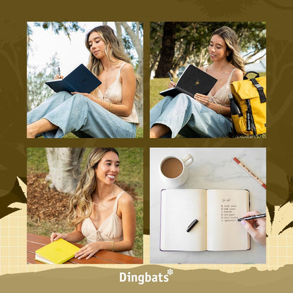 Dingbats* Wildlife Plain Journal A5 - Vegan Leather Hardcover, Ideal for Work, Travel - Pocket, Elastic Closure, Bookmark