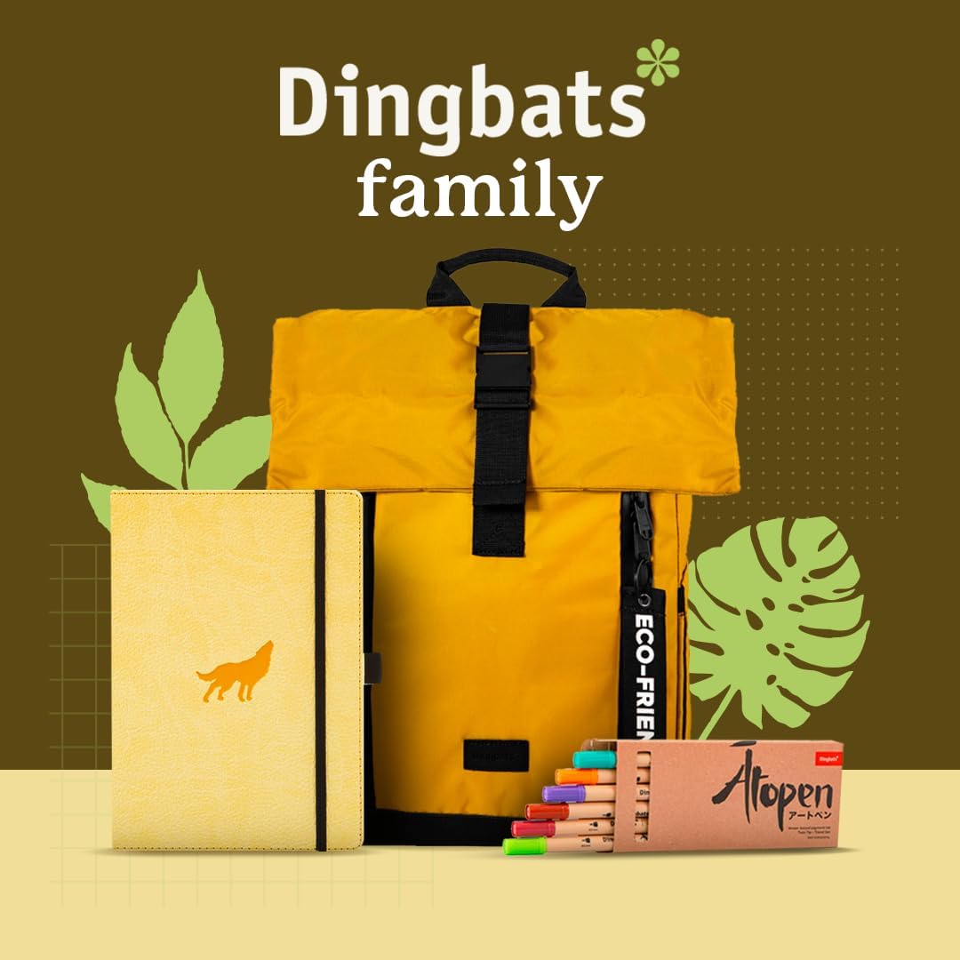 Dingbats* Wildlife Plain Journal A5 - Vegan Leather Hardcover, Ideal for Work, Travel - Pocket, Elastic Closure, Bookmark