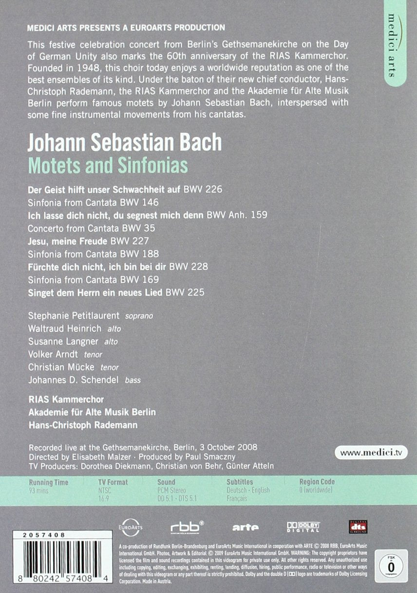 Bach - Motets and Sinfonias (RIAS Kammerchor/AAM Berlin/Rademann
